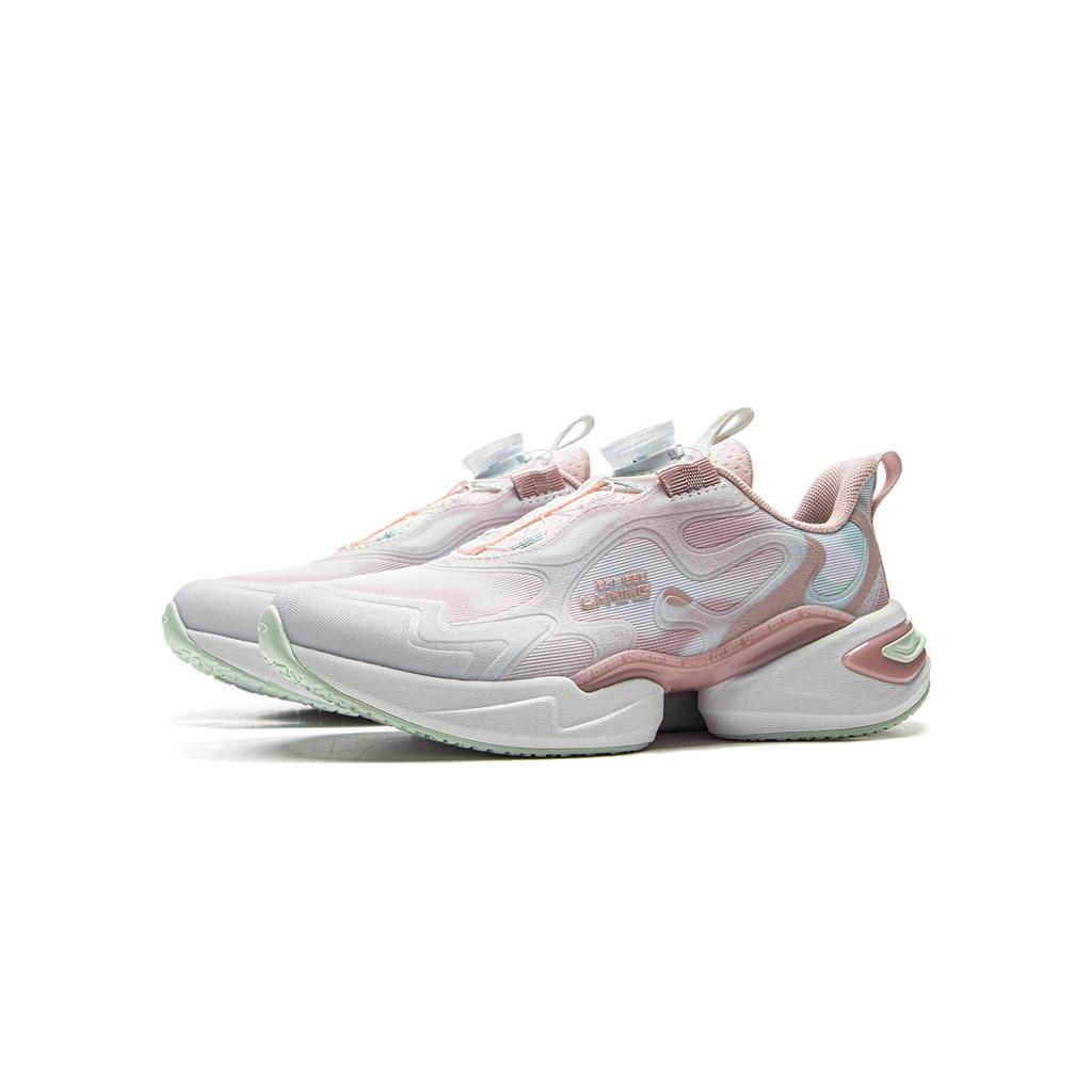 Li Ning Kids Sports Lifestyle Series Dragonfly Fashion Trend Versatile Casual Shoes Kids Casual Shoes Standard-White Lotus-Pink-Purple YKNV002-2