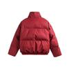 Unisex Frosted PU Leather Puffer Jacket: Winter Heavyweight Stand-up Collar, Thick Warm Loose Fit, Casual Outerwear for Men and Women.
