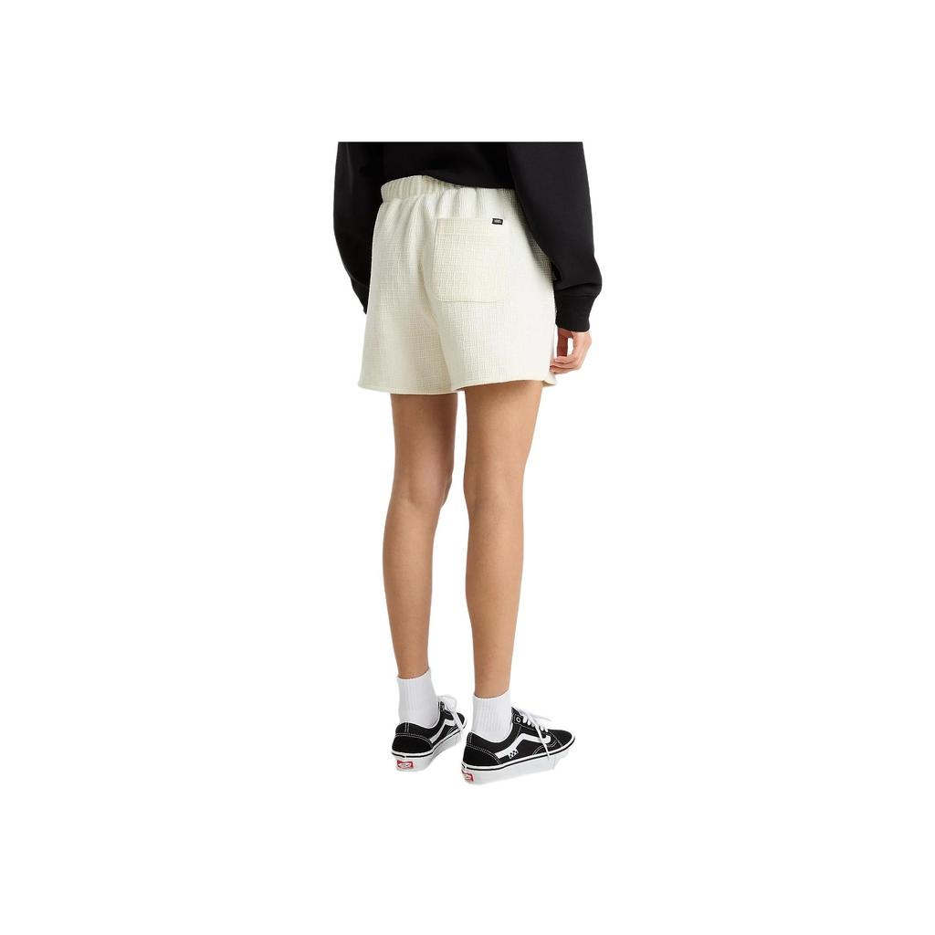 Vans Sabine Solid Color Lace-Up Mid-Rise Knitted Casual Shorts Women shorts Off-White VN000GJVFS8