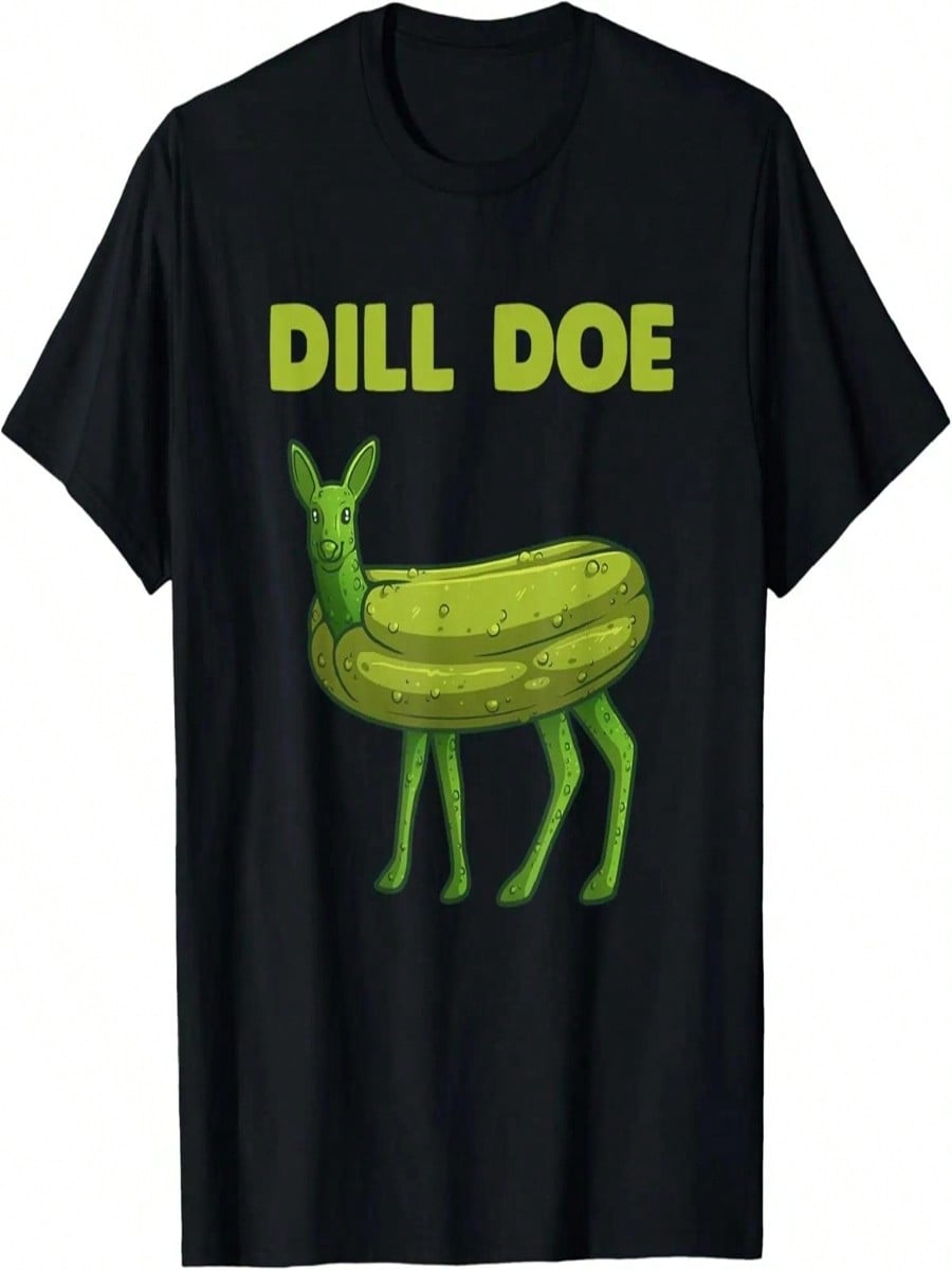 Funny Pickle Art Dill Doe Deer Green Dill Pickle T-Shirt S разноцветный