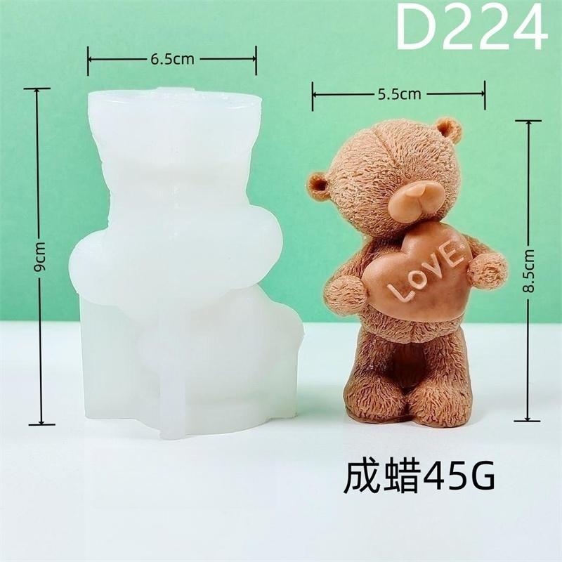 3D Couple Bear Hug Love Silicone Candle Molds DIY Cute Animal Soap Plaster Crafts Resin Making Tools for Valentine's Day Gifts