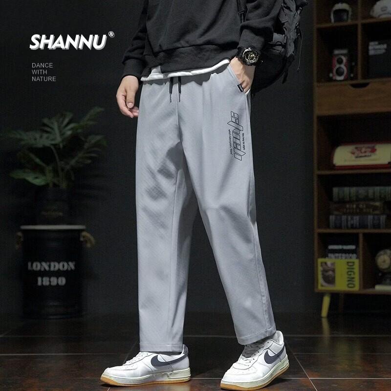 SHANNU Men s Loose Straight Leg Cropped Pants M