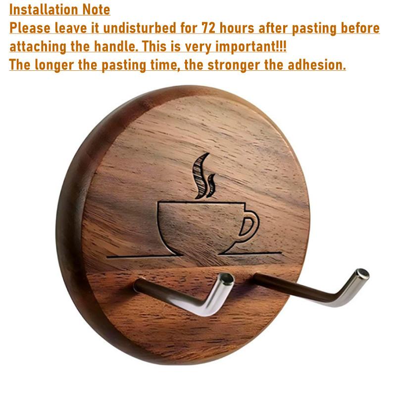 

Walnut Wood Coffee Bottomless Portafilter Wall Rack with Adhesive Coffee Handle Hanger Coffee Bottom Spout Filter Holder Tools