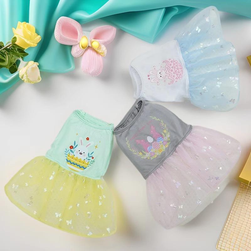 

Pet clothes dog rabbit summer fresh wedding dress easter factory XL білий