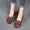 2024 New Braid Cutout Loafers Women's Brown Moccasins Female Vintage Shoes Slip On Leisure Retro Flats