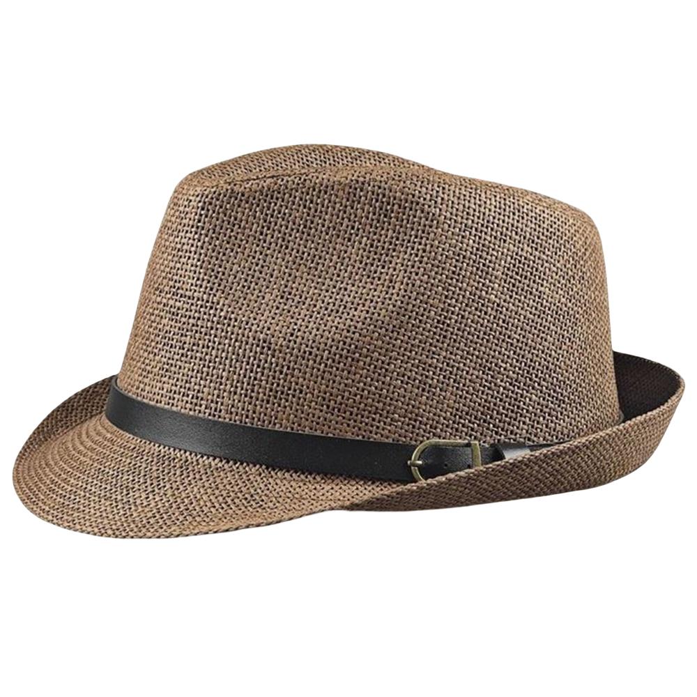 

Oversize Big Head Men s Straw Fedoras - Outdoor Fishing Trilby Sun Hat for Dad Summer Beach Fashionable Women s Large Size Hat Head 59-60cm шоколадний