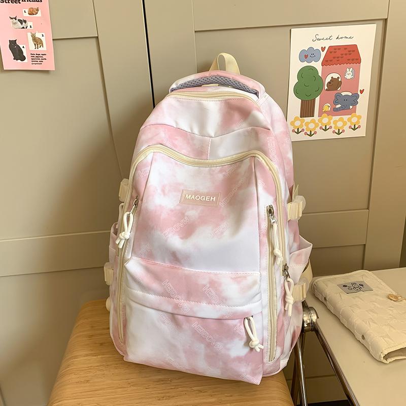 Tie-Dye Print Backpack Boys Girls Schoolbag Large Capacity Backpack