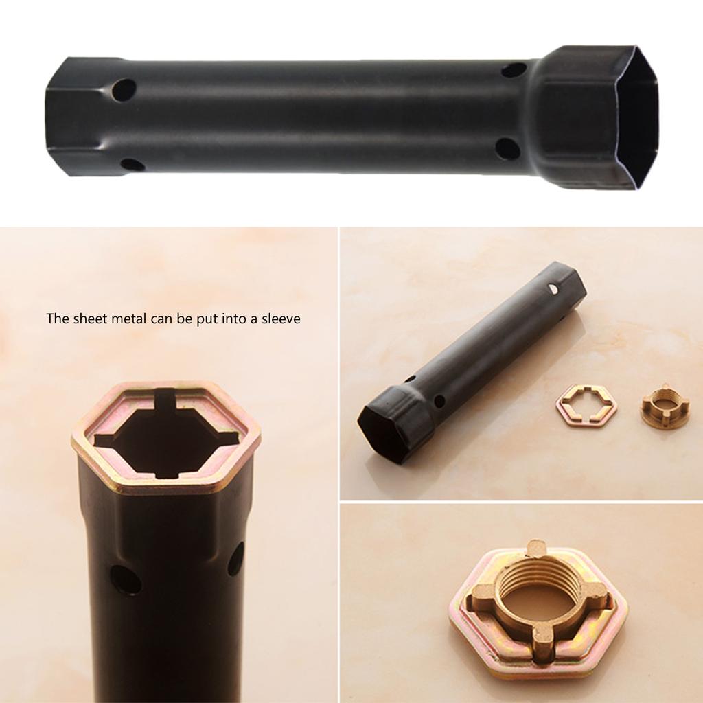 204mm Rohrschlüssel M34-40 Doppelsteckschlüssel Kohlenstoffstahlwerkzeug für Sanitär- und Heimreparaturen Hahnwerkzeug Beckenschlüssel