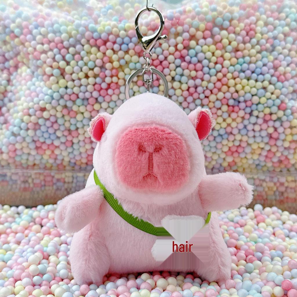 Little Red Book Capybara & Guinea Pig Plush Keychain Ornament