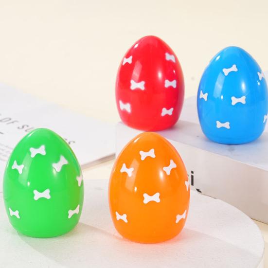 TPR Egg Dog Chew Toy with Squeaker Small Medium Breed Dogs Teething Cleaning Toy Pet Interactive Boredom Relief Toy