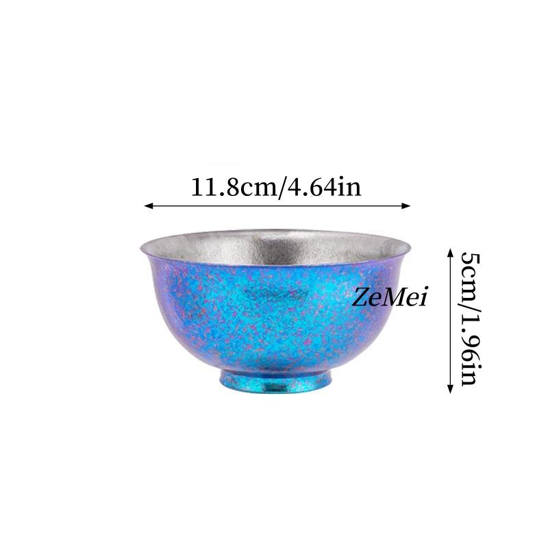 Pure Titanium Double-Wall Bowl Insulated Meal Salad Bowl Bowl Food Restaurant Thickened Shatter-Resistant Titanium Kitchenware
