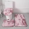 1SET Long-haired Tie-dyed Carpet Household Toilet Three-piece Non-slip Floor Mat, Water-absorbing and Dirt-resistant Bathroom Floor Mat