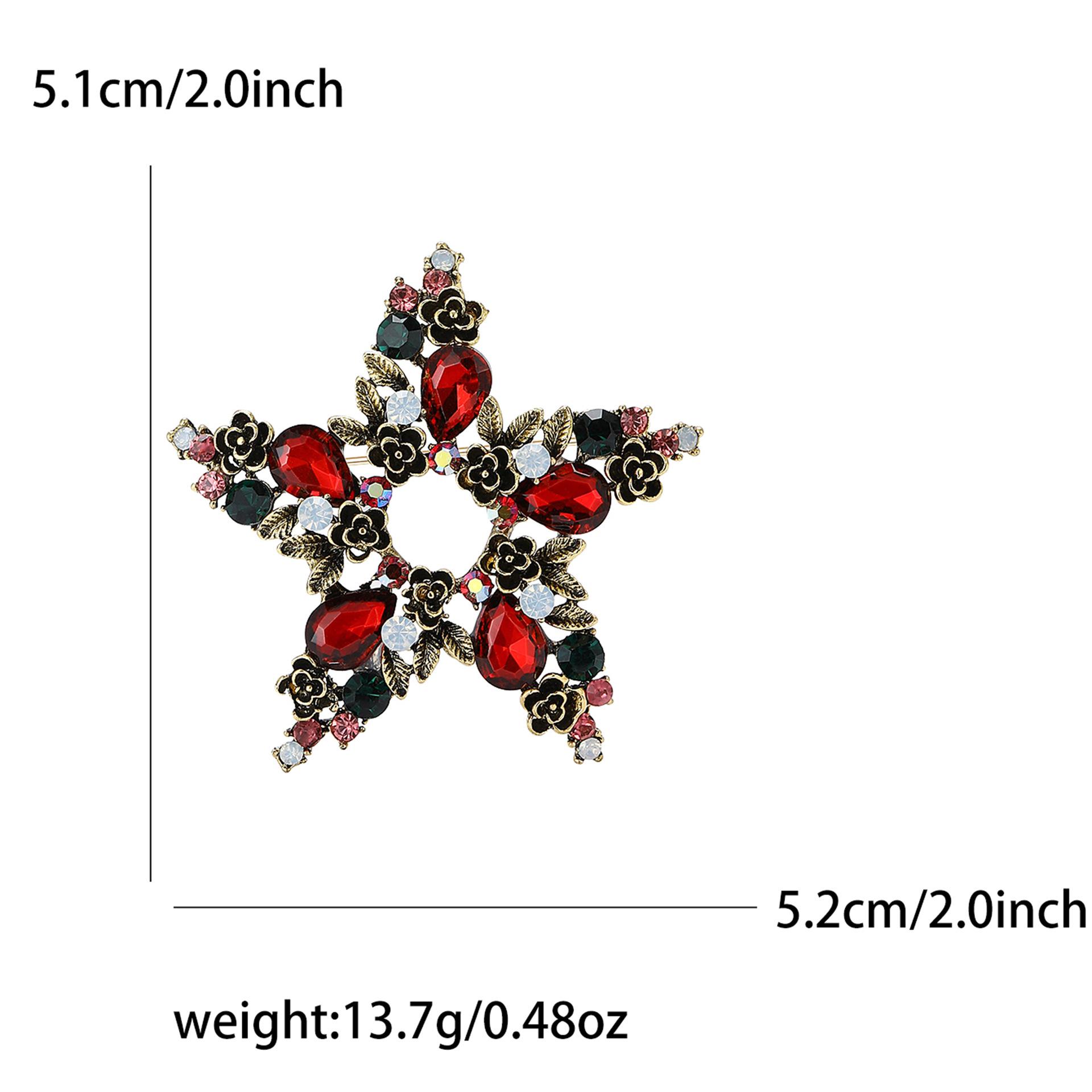 

Модная универсальная брошь в виде пентаграммы из сплава со стразами для рождественского мужского и женского костюма, украшения для пальто, корсажа