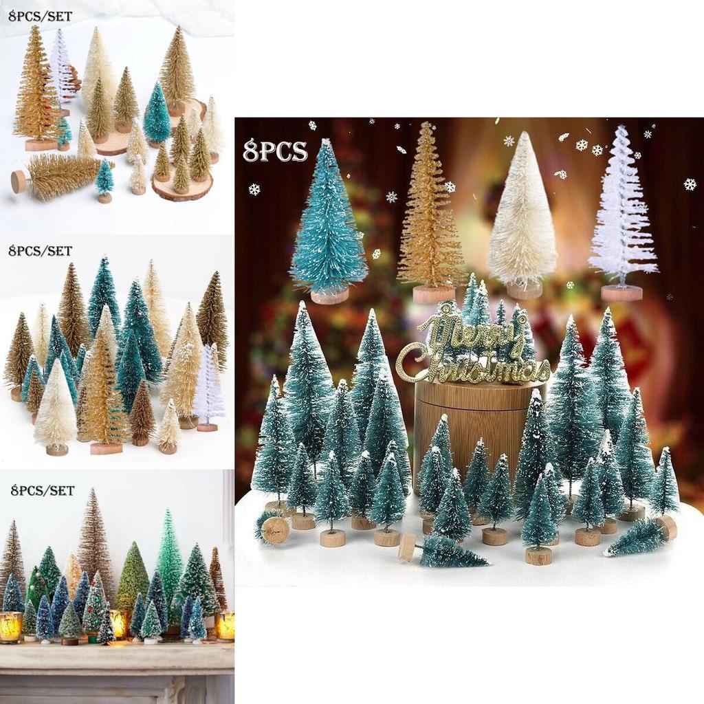 Decorate Your Home With Mini Pine Frosted Sisal Trees Christmas Ornaments