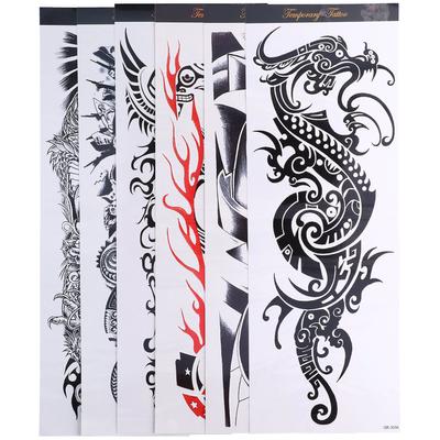 6PCS Temporary Tattoo Sticker Waterproof Full Arm Temporary Tattoos for Arms and Legs