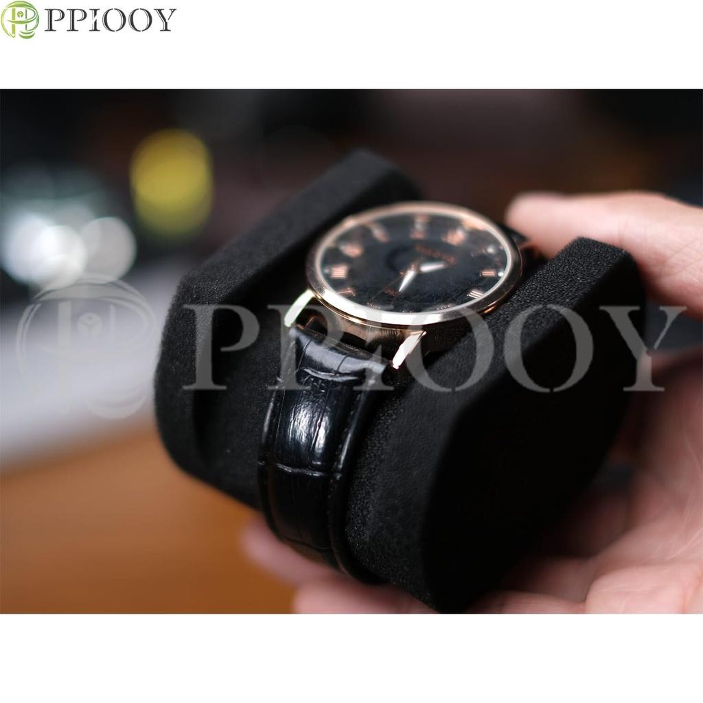 PPIOOY Watch Storage Case for Travel, Hard Cover Protection, with Custom Sponge Pillow, Compatible with Small and Large Watches, Diver's Watches,
