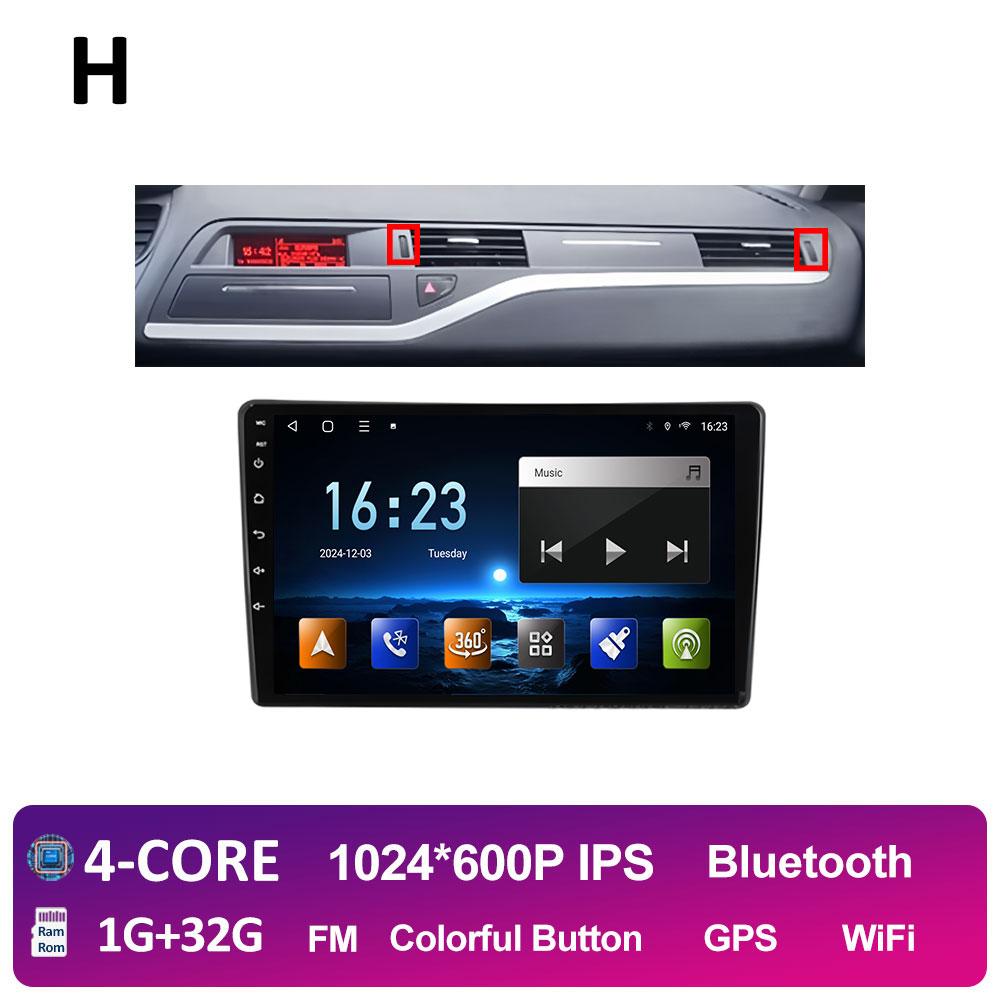 GPS Navigation Android 14 For Citroen C5 2008 2009 2010 2011 2012 2013 - 2017 Car Multimedia Radio Video Player QLED IPS Screen