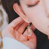 1 Pair Dangle Earrings Moon Star Rhinestone Jewelry Lightweight Korean Style Stud Earrings for Daily Wear