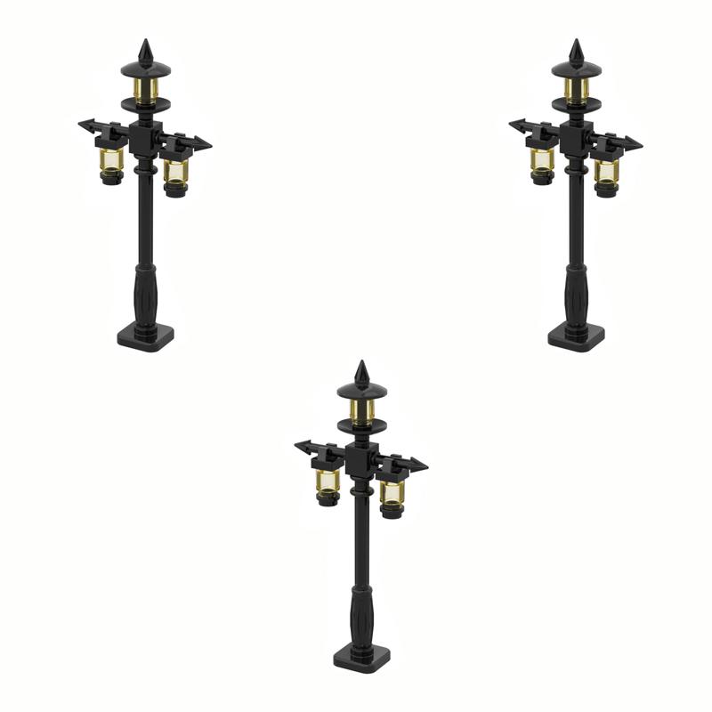 MOC Steine Mittelalter Alchemie Raum Küche Zauberer Trank Bausteine Teufelsquelle Schloss Straßenlaterne Hexen Figuren Szene Schädel
