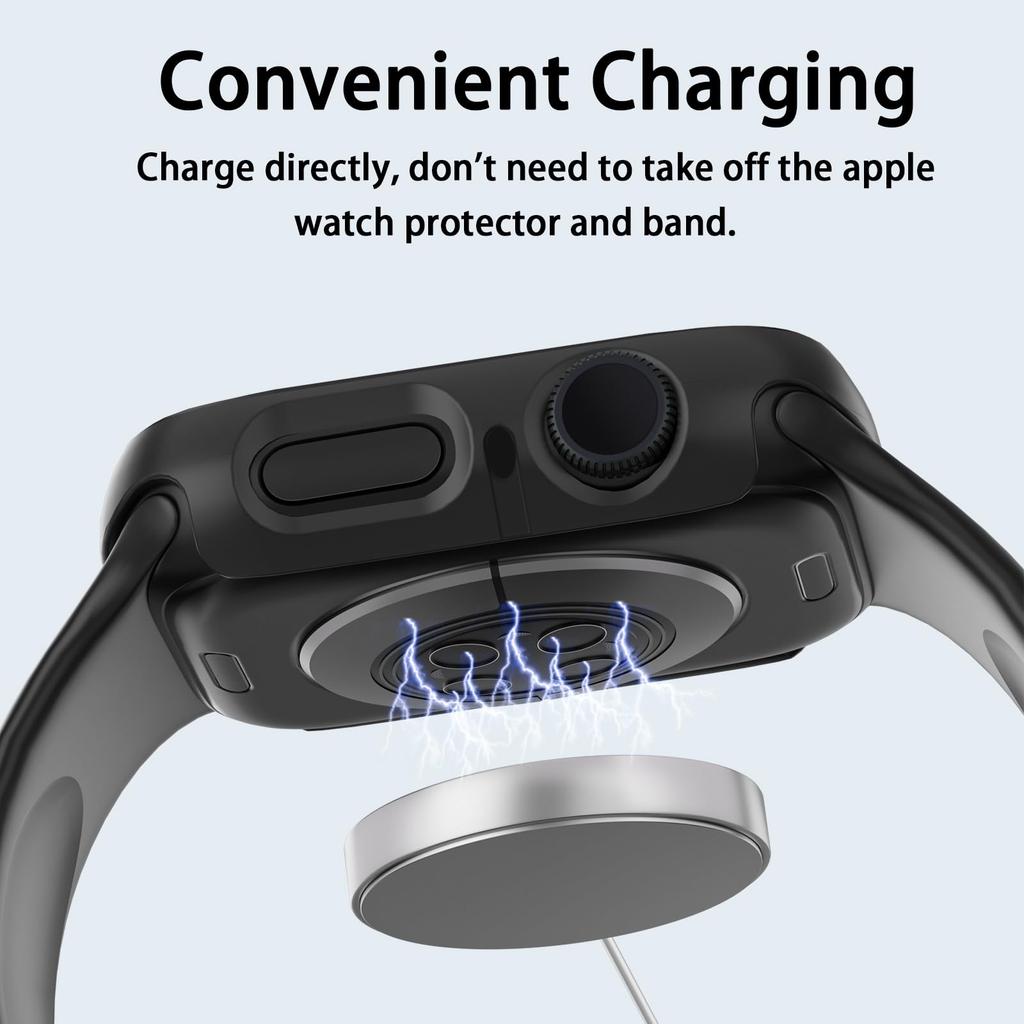 Glass+Case for Apple Watch Case 40mm 41mm 44mm 45mm 42mm 38mm  Accessories Screen Protector Cover Iwatch Series 3/4/5/6/7/8/9/SE