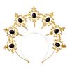 Lolita Hand-made Dark Headdress, Madonna of the Sun Halo, Baroque Crown Ball Performance Props