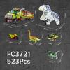 523 szt. Klocki do budowania modelu dinozaura Zestawy zabawek Jurassi Rex World Samochód Łódź Zestawy Dino Mini Figurka Mini Klocki Zabawki dla Dzieci Chłopców Prezenty Bez Pudełka