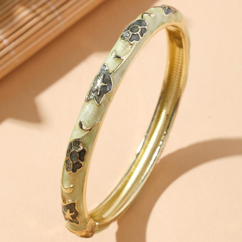 Ethnisch Stil Vintage Cloisonné Armreif Öffnend Emaille Armband Damen Handgelenkband Damen