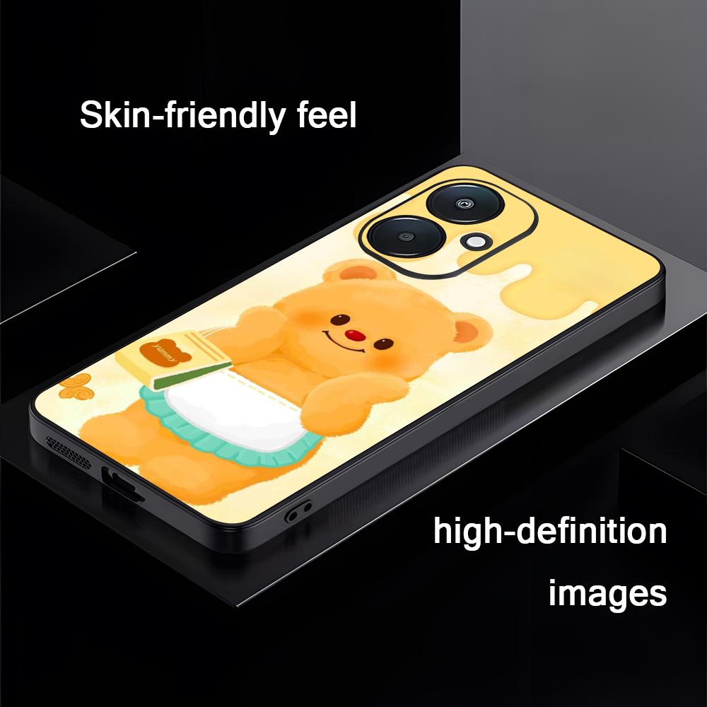 Brand B-Butter Bear Cartoon Phone Case For Xiaomi Redmi 14C 13C 12C Note14 13 12 11 10 Pro Plus S Soft Black Phone Cover