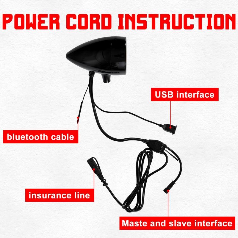 2 Teile/satz Universal 3 Zoll Motorrad Lautsprecher Wasserdichte Multimedia Stereo FM Radio Motorrad Bluetooth/USB high-Power