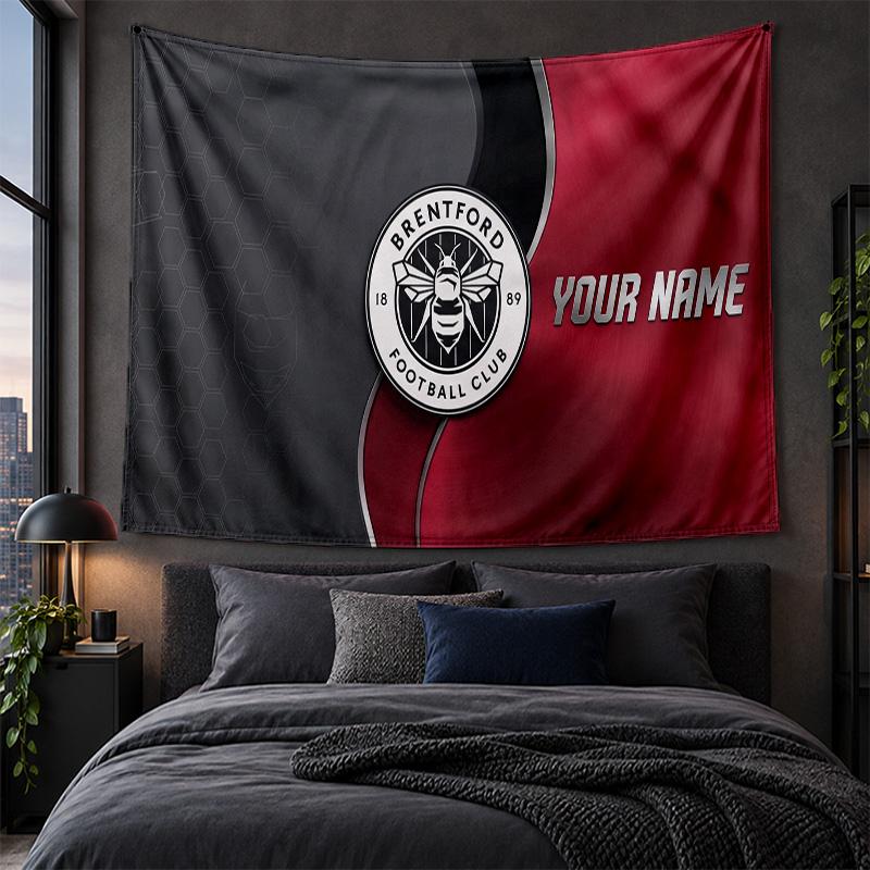 Personalized Tapestry Wall Hanging Brentford Football Pattern Art Background Cloth