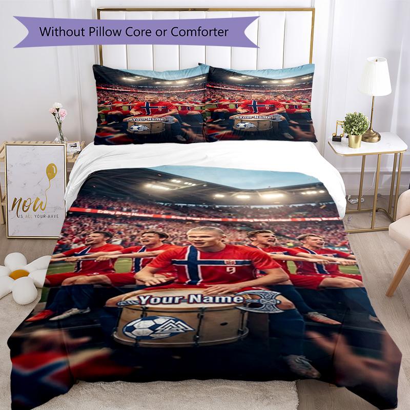 Haaland Personalized Name Bed Sheet Set Suitable for Study Room Soft Bedding Custom Room Decor Birthday/Christmas GiftSpiritual Gift