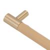 Cabinet Door Handle 224MM Hole Pitch Lther Brass Light Luxury Cupboard Bar Pull Handle for Home Wardrobe Drawer