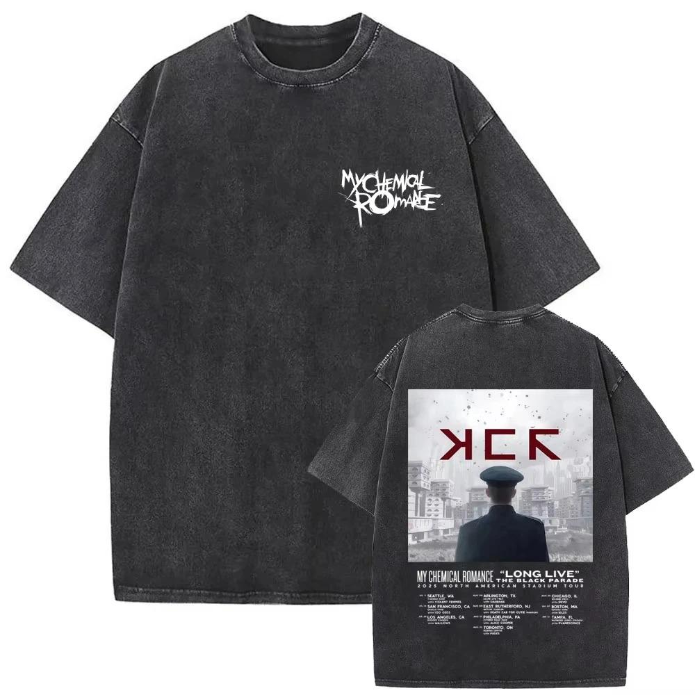 Unisex Rock Punk Emo Washed Vintage TShirt Limited Edition My Chemical RoUnisexce Three Cheers for Sweet Revenge TShirt