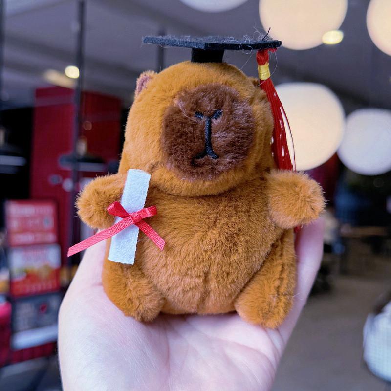 Keychain Plush Capybara Character Keyring Sparkling Children Animal Gift Doll