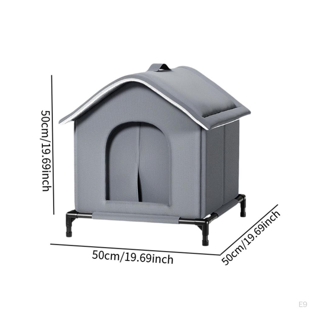 Cat House for Outdoor Cats Oxford Cloth Weatherproof Stray Shelter Pet Garden Barn