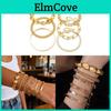 Alloy Chain Bracelet Set For Women With Geometric Design And Multilayer Style