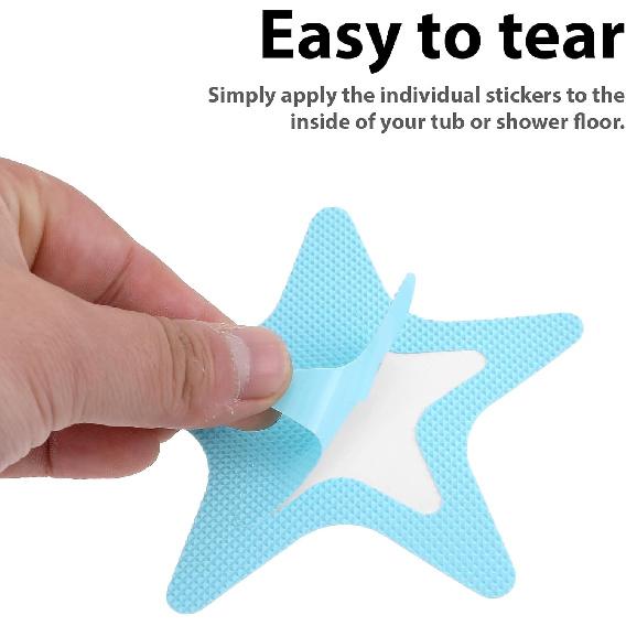 18PCS Anti Slip Shower Stickers, Bathtub Shower Floor Non Slip Stickers with Scraper, Star Glow In The Dark Stickers for Bath Tub Shower Stairs