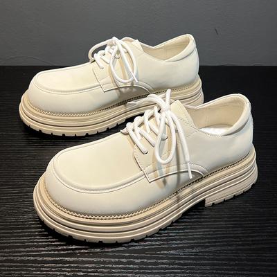 Fashion White Lace Up Leather Shoes for Men 2025 Autumn New British Style Workwear Shoe Platform Luxury Designer Shoes Zapatos De Hombre