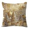 1PC Santa Claus Elk Christmas Pillow Cover Flax Xmas Tree Pillowcase Cushion Slipcover  Sofa Decor