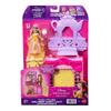 Mattel Disney Princess Tea Shop Castle Mini Playset with 1 Mini Ages Yellow JLT63 Belle's (Stackable Series! Doll) Doll, 3+,