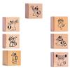Cat Stamp Square Wooden Rubber Stamp for Card Making Planner Scrapbooking
