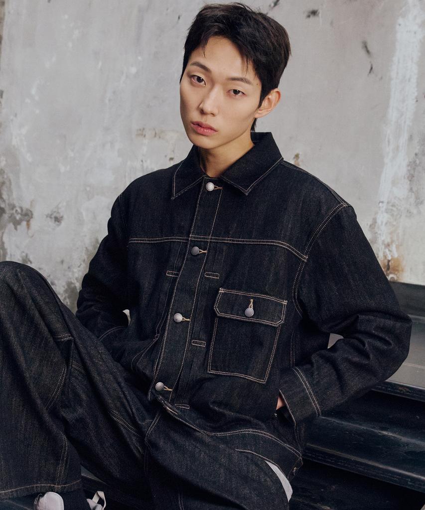Mindbridge Black Raw Denim Trucker Jacket