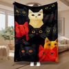 Colorful Cat Faces Pattern, Cat Lovers Gift, Soft Cozy Blanket, Vibrant Feline Art Design, Multi-Purpose Home Decor, Warm Comfort