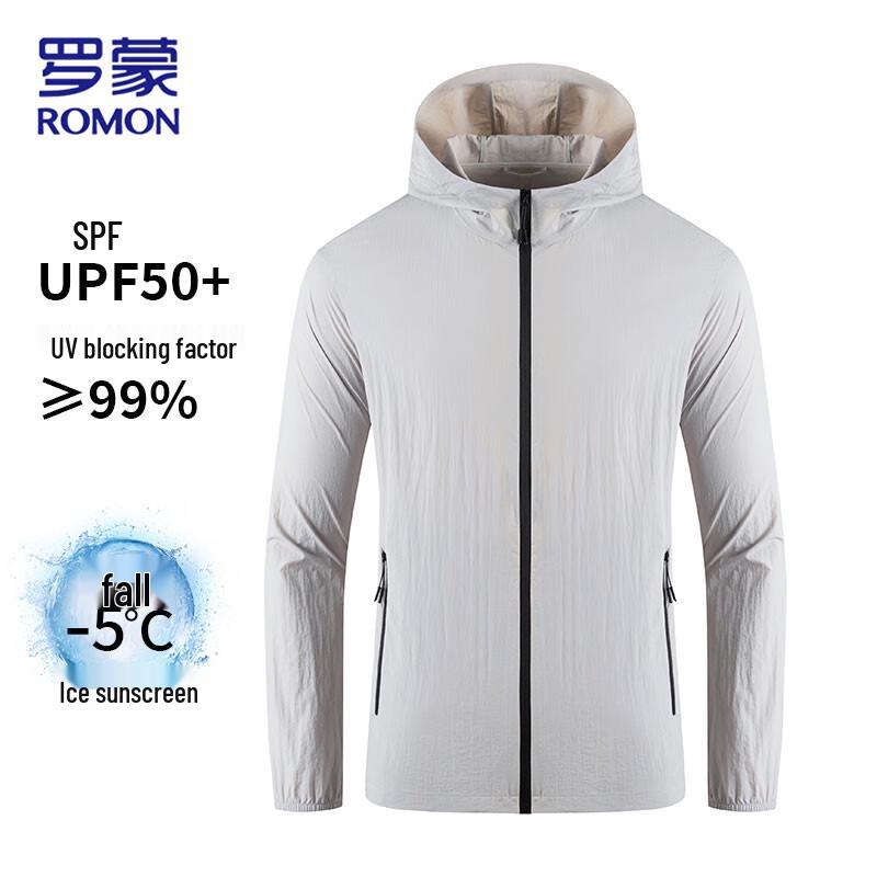 ROMON Men's Hooded UV Protection Sun Shirt