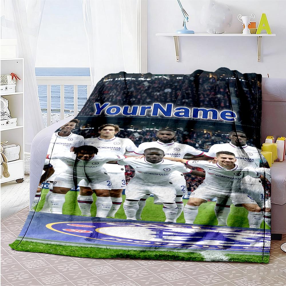 Chelsea Customize Text Blanket Lightweight Personalized Blanket Ultra-Soft Perfect for Living Room Seaside Bedding Nap Four Seasons Universal