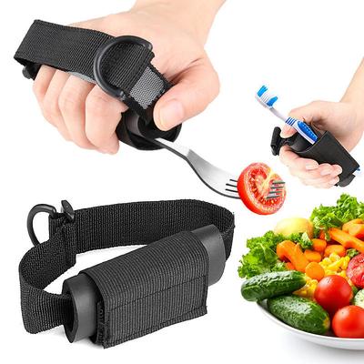 Aid Utensil Cuff Holder Strap Elastic Eating Assistance Cuff Spoons Forks Knife Fixing Nylon Band For Patients Elderly Disabled