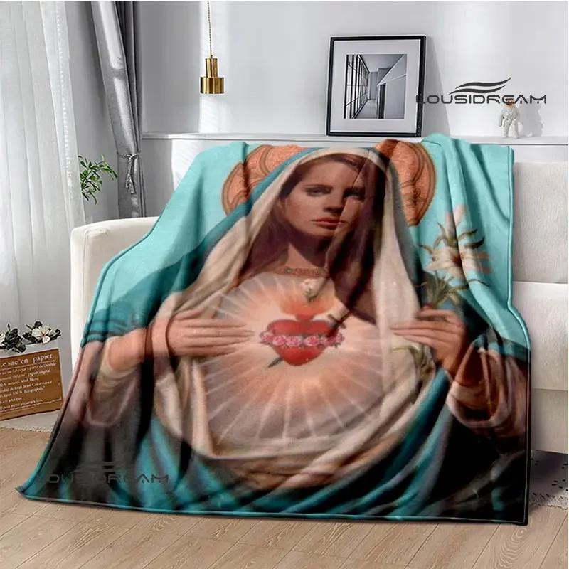 Coperta Stampa Retrò Lana Del Rey Coperta Calda alla Moda Coperta con Bordo a T Coperta per Casa e Viaggio Biancheria da Letto Regalo di Compleanno