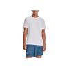 Solid Color Casual Sports Round Neck Pullover T-Shirt Men Tops White 1375692-100