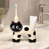 Ceramic Cat Toothbrush Holder Creative Cartoon Toothpaste Toothbrush Rack Waterproof Cute Makeup Brush Storage Shelf Home Decor