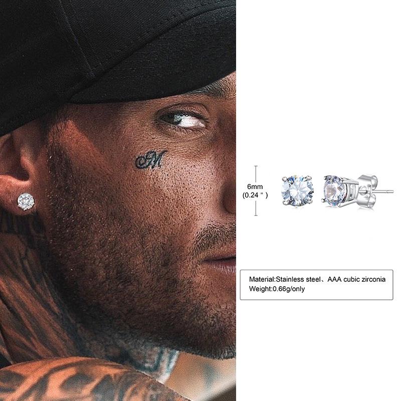 Мужская серьга-пусета, серьги-пусеты с кристаллами циркония треугольной формы, маленькие минималистичные пусеты из нержавеющей стали для мужчин и женщин, циркон